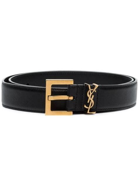 ysl gold buckle belt|ysl monogram leather belt.